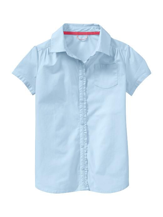 1 of 8 showing, with the color blue plume of product Ruffle shirt