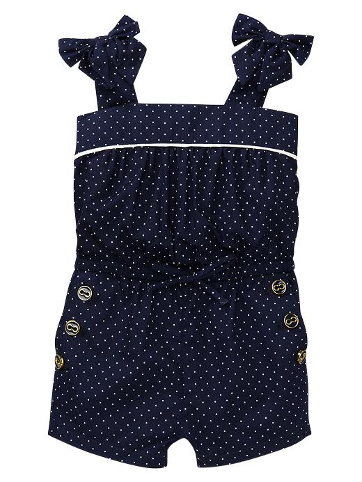 1 of 8 showing, with the color navy dot of product Sailor dot romper