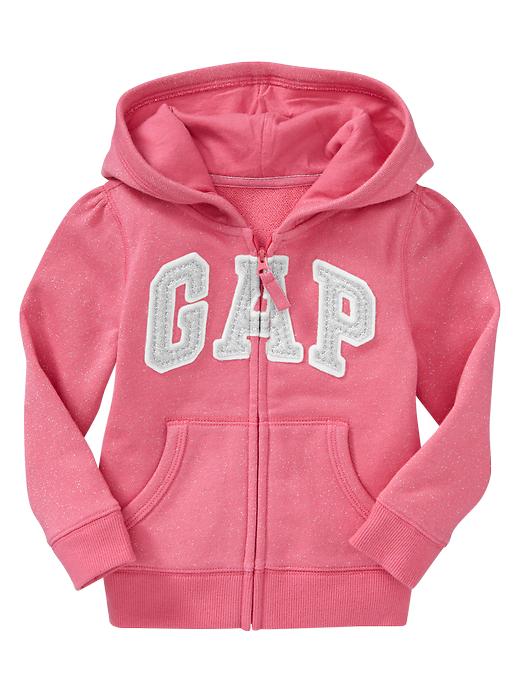 1 of 8 showing, with the color sugar coral of product Lurex arch logo hoodie