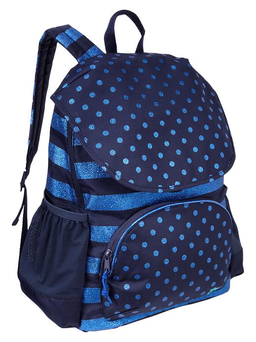 Image number 1 showing, Printed glitter graphic backpack (Senior)