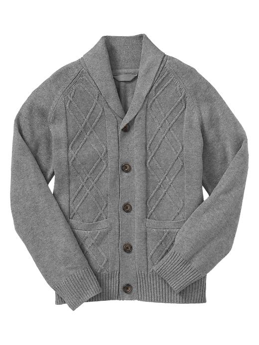 1 of 8 showing, with the color heather gray of product Shawl cardigan