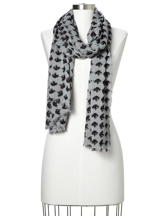 1 of 8 showing, with the color gray of product Elephant print scarf