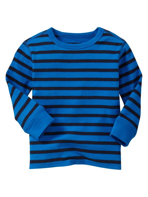 1 of 8 showing, with the color blue streak of product Striped long-sleeve T