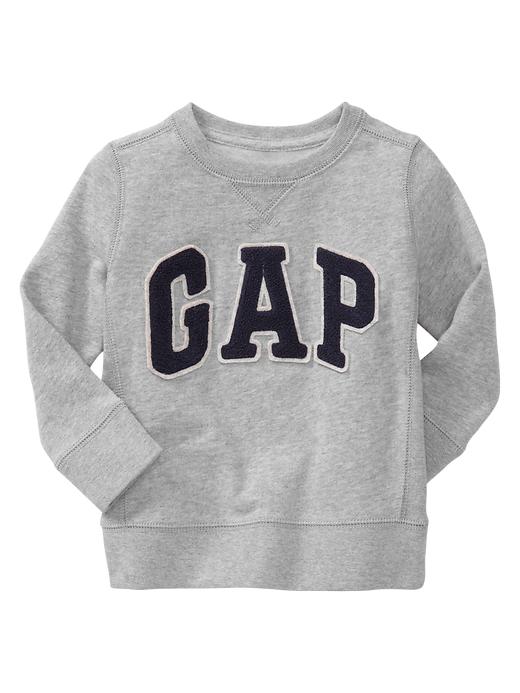 1 of 8 showing, with the color heather grey of product Arch logo fleece pullover