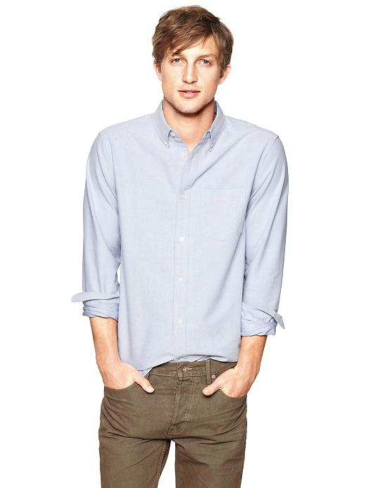 1 of 8 showing, with the color new glacier of product Modern Oxford solid shirt