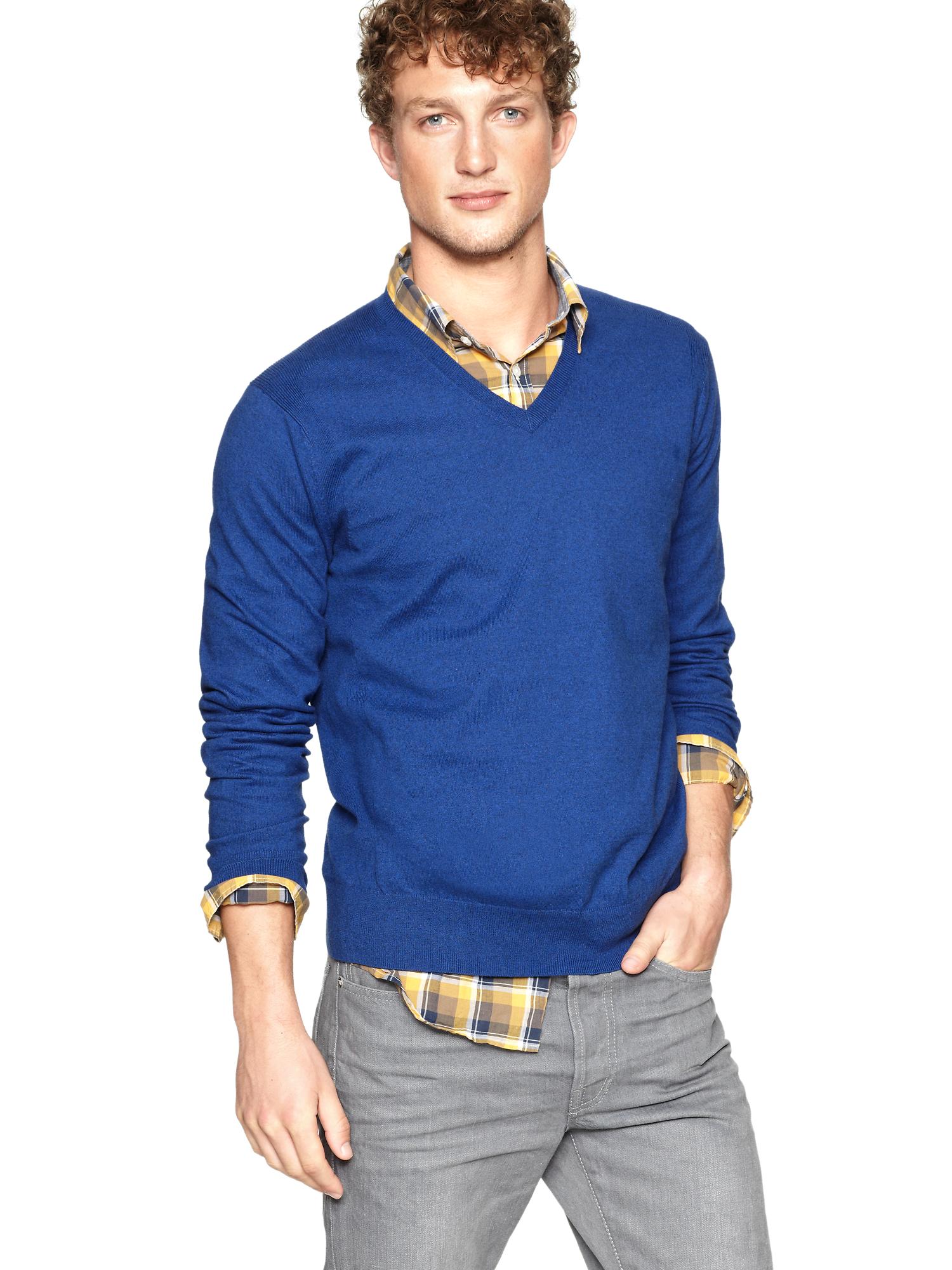 Cotton V neck sweater