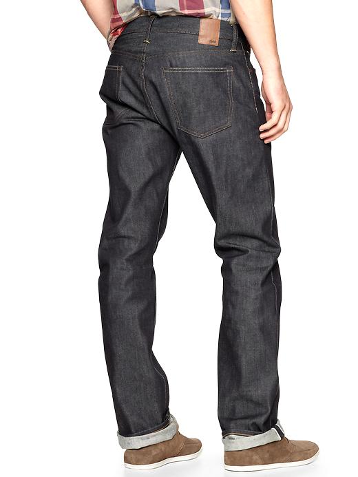 View large product image 2 of 2. 1969 straight fit jeans (raw indigo selvedge)