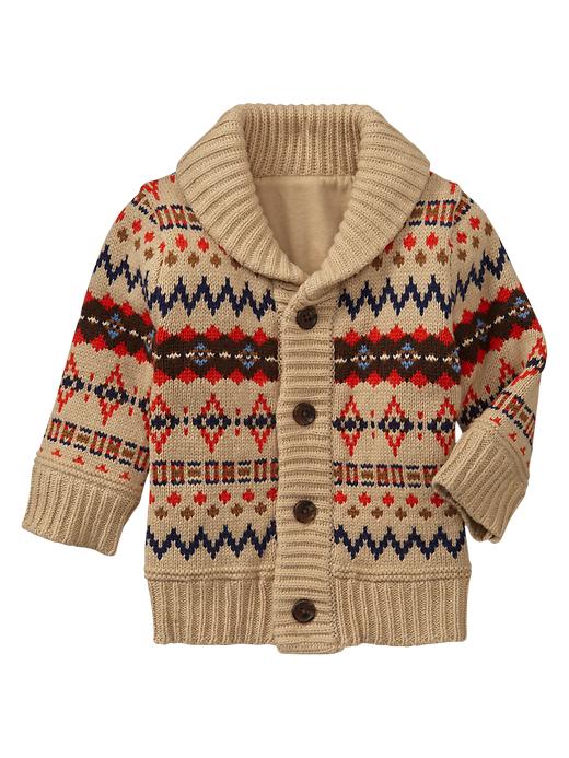 View large product image 1 of 1. Fair Isle shawl cardigan