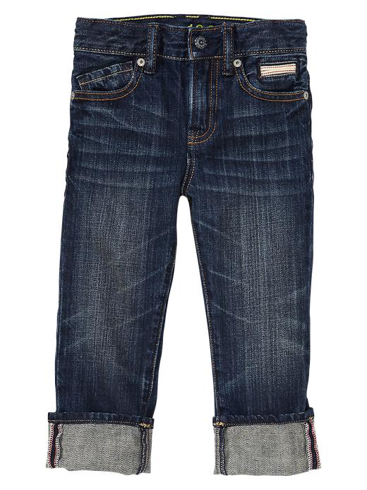 1 of 8 showing, with the color medium wash of product Selvage straight fit jeans (medium wash)