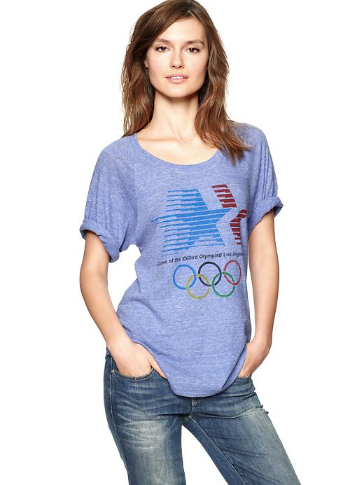 1 of 8 showing, with the color light blue heather of product Olympic vintage T