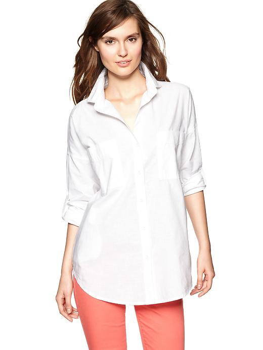 1 of 8 showing, with the color white of product 1969 chambray tunic