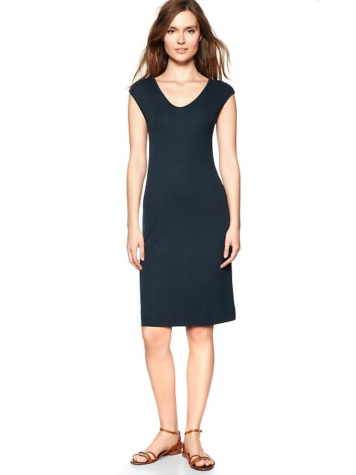 1 of 8 showing, with the color russian navy of product Gap Pure ribbed dress