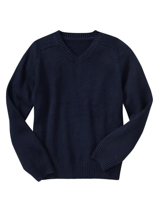 1 of 8 showing, with the color blue galaxy of product Uniform V-neck sweater