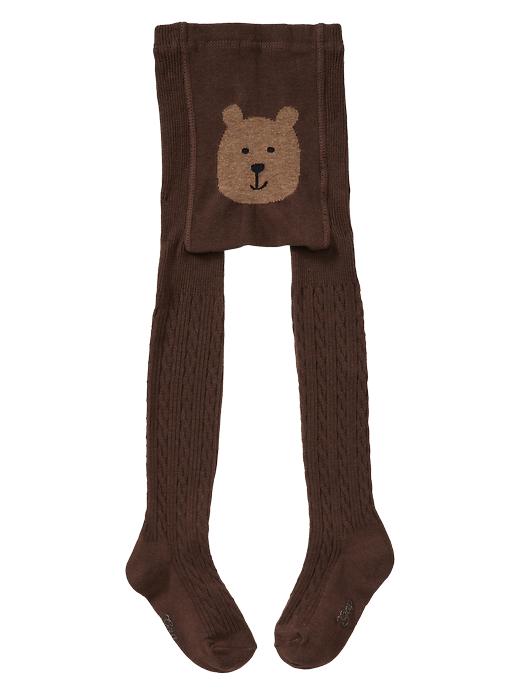 1 of 8 showing, with the color milk chocolate of product Bear cable knit tights