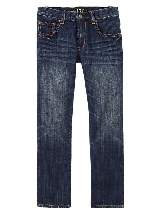 1 of 8 showing, with the color medium wash of product Kids Straight Jeans with Fantastiflex