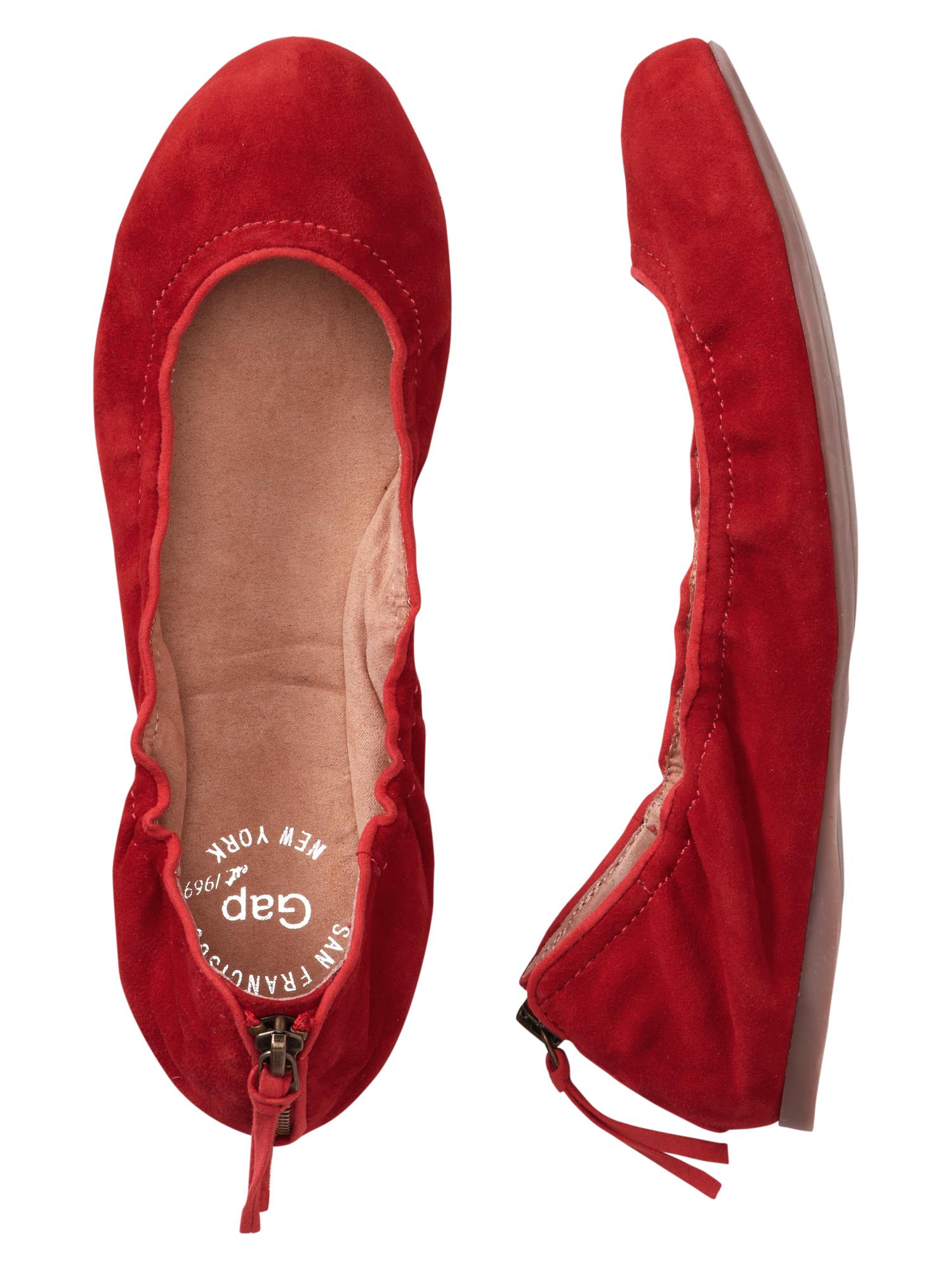 Женские балетки Gap Suede scrunch flats, цвет: Красный