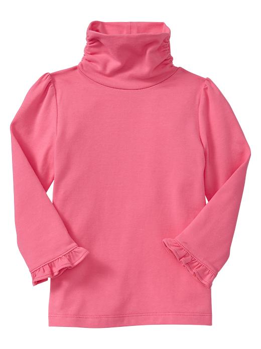 1 of 8 showing, with the color sugar coral of product Ruffle turtleneck