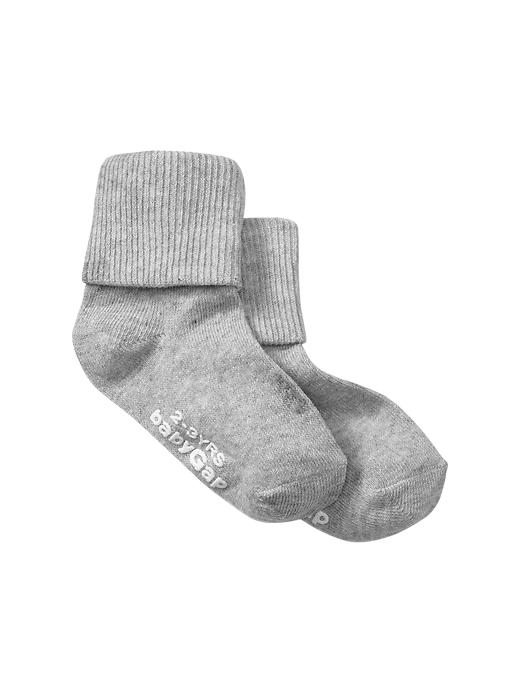 1 of 8 showing, with the color heather grey of product Triple-roll socks