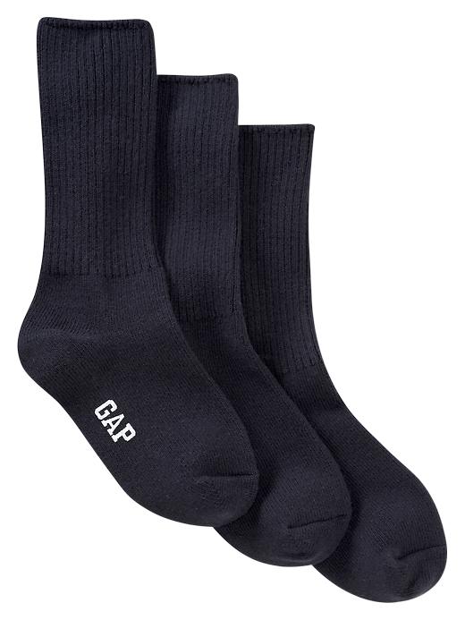 1 of 8 showing, with the color navy of product Logo crew socks (3-pack)
