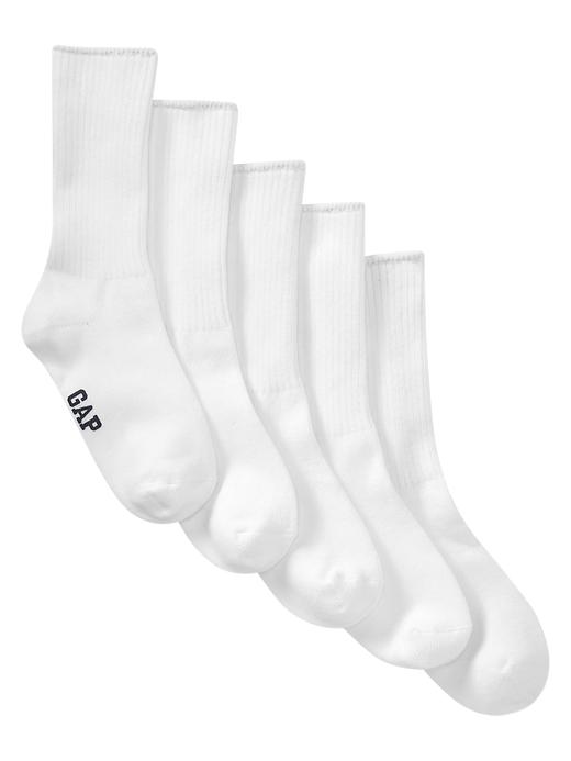 1 of 8 showing, with the color white of product Kids Crew Socks (6-Pack)