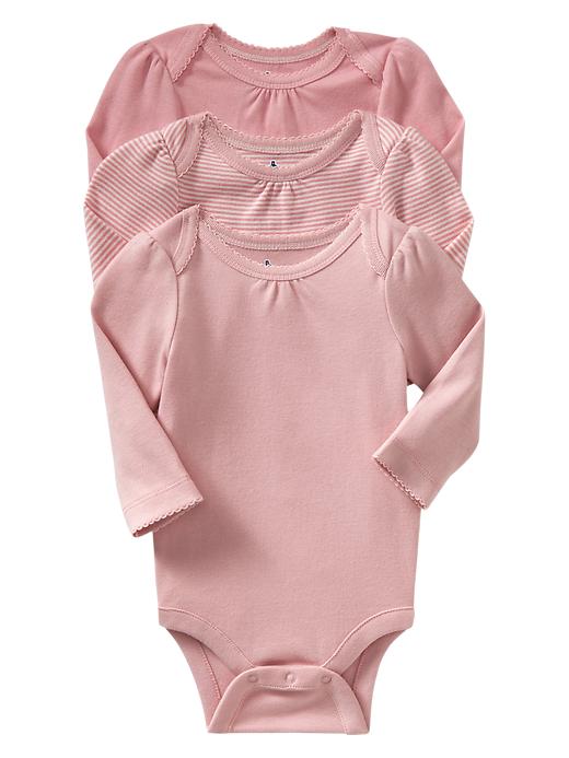 1 of 8 showing, with the color pure pink of product Favorite long-sleeve bodysuit (3-pack)