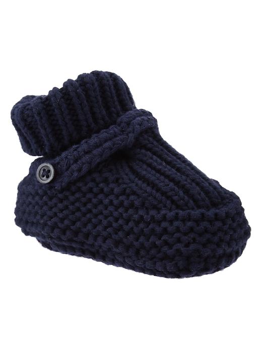 1 of 8 showing, with the color blue galaxy of product Garter-stitch button booties