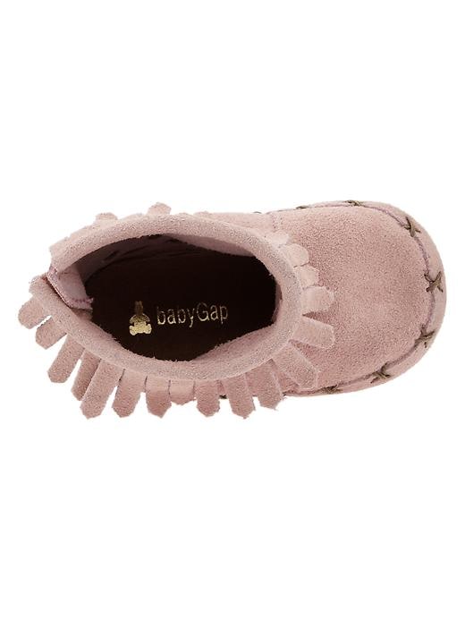 2 of 8 showing, with the color willow pink of product Fringed moccasin booties