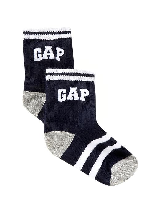 1 of 8 showing, with the color blue galaxy of product Gap Logo Crew Socks