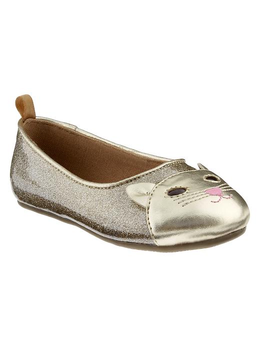1 of 8 showing, with the color gold of product Cat ballet flats