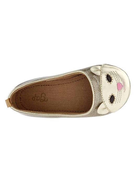 2 of 8 showing, with the color gold of product Cat ballet flats