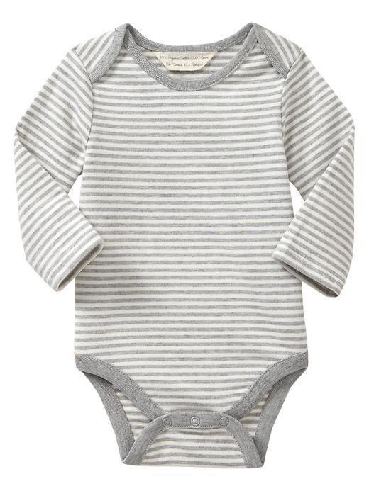 1 of 8 showing, with the color gray stripe of product Organic printed bodysuit