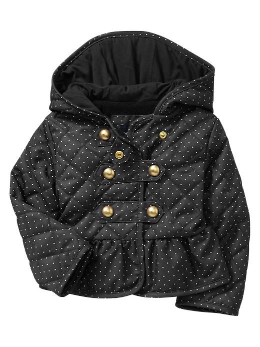 1 of 8 showing, with the color black dots of product Drop-waist quilted jacket