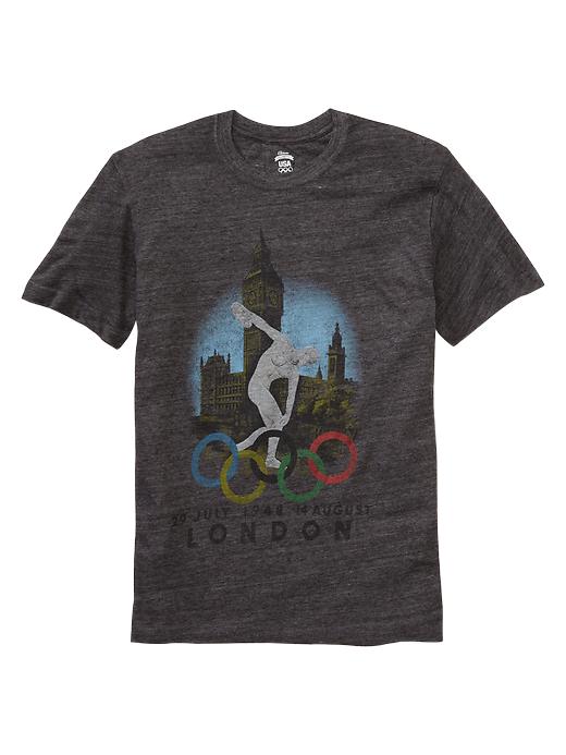 1 of 8 showing, with the color charcoal heather of product Olympic vintage T (London)
