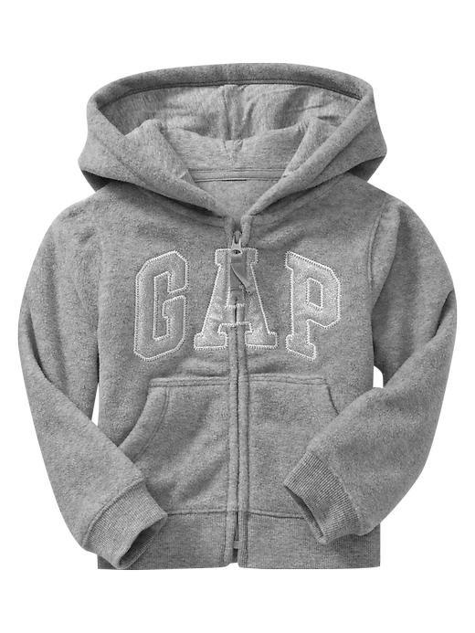 1 of 8 showing, with the color lt heather grey of product Fleece arch logo hoodie