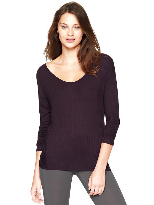 1 of 8 showing, with the color plum wine of product Pure Body flat rib long-sleeve T