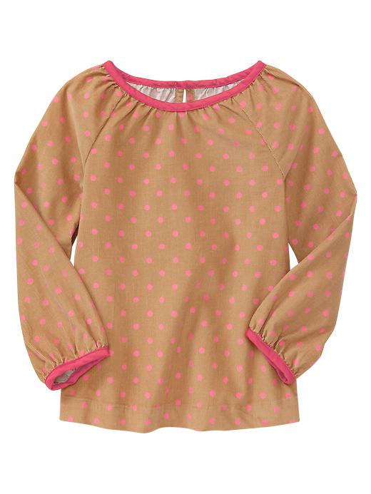 1 of 8 showing, with the color pink dot of product Raglan-sleeve corduroy top