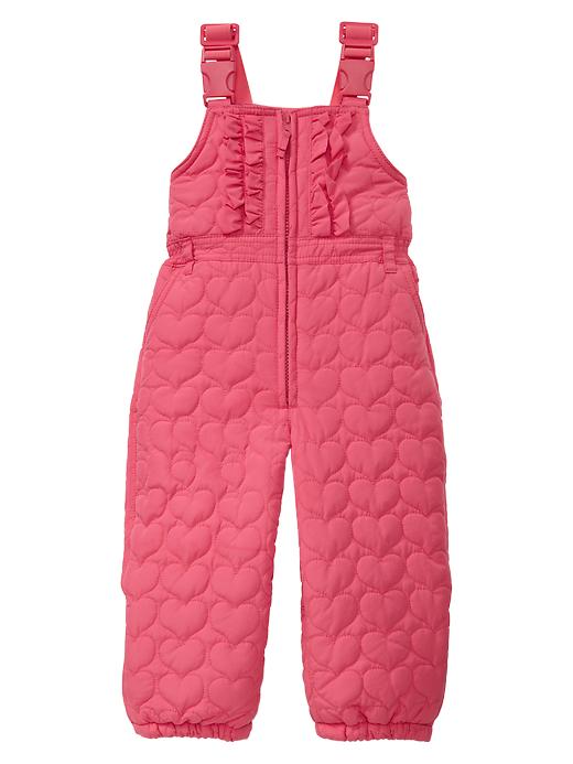 1 of 8 showing, with the color sugar coral of product Quilted heart overalls