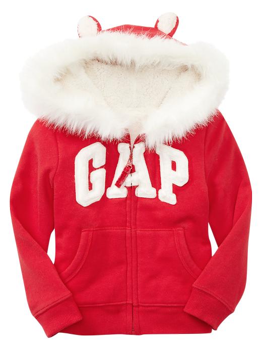 1 of 8 showing, with the color pure red of product Bear arch logo hoodie