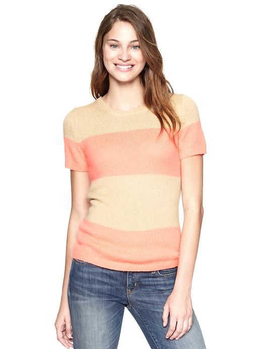 1 of 8 showing, with the color coral of product Wide-stripe sweater