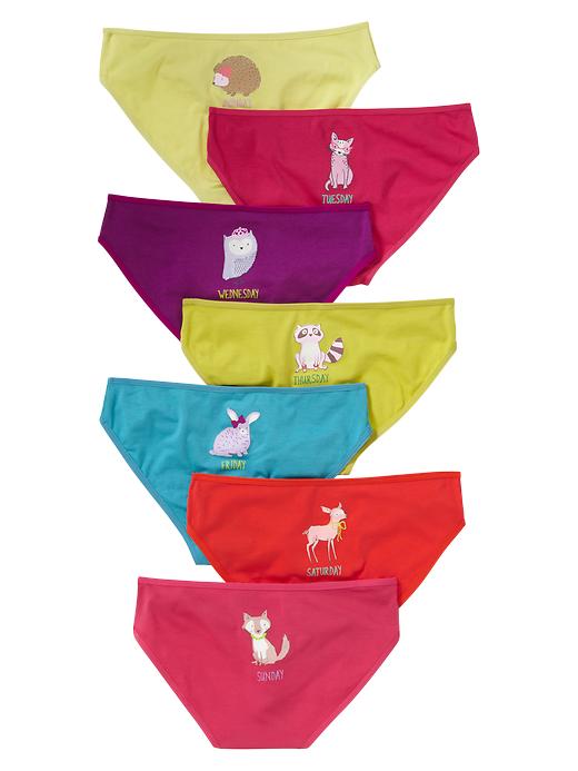 1 of 8 showing, with the color multi of product Days of the week animal low-rise bikini (7-pack)
