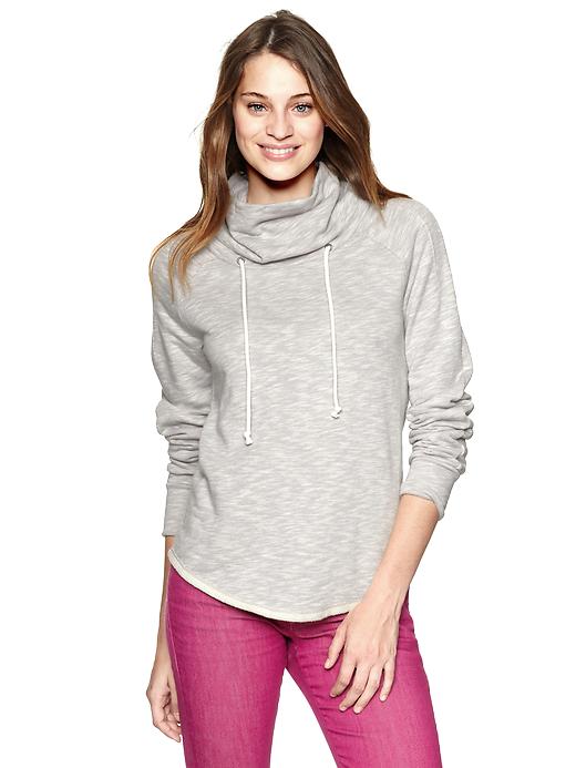 1 of 8 showing, with the color heather gray of product Terry funnel-neck sweatshirt