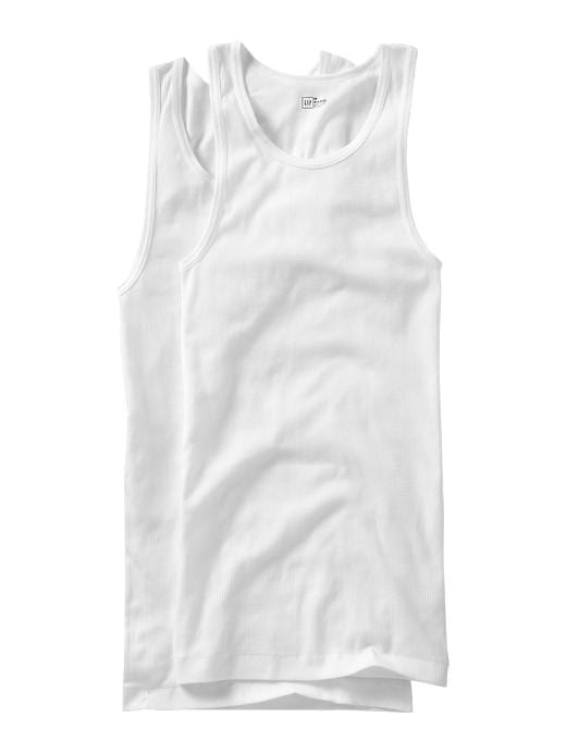 1 of 8 showing, with the color white of product Ribbed tank (2-pack)
