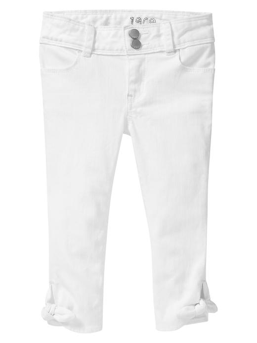 1 of 8 showing, with the color white denim of product White bow skinny jeans