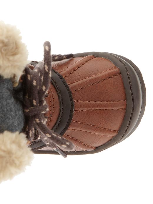 2 of 8 showing, with the color brown of product Lace-up duck boots