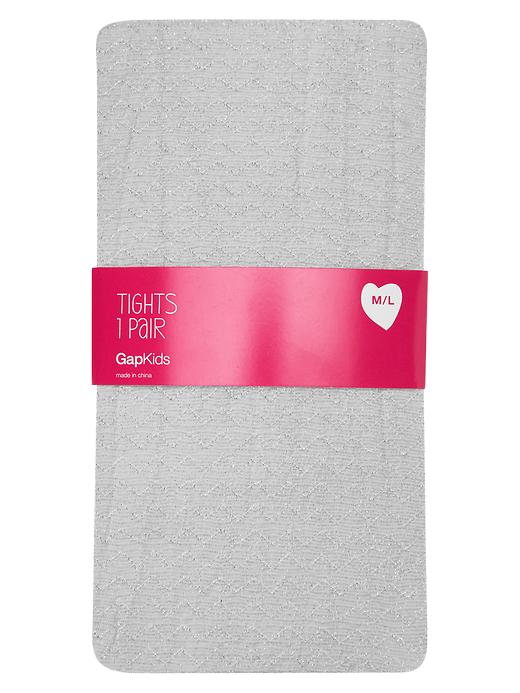 1 of 8 showing, with the color ivory frost of product Chevron stripe tights