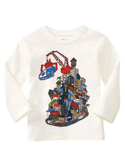 1 of 8 showing, with the color off white of product Long-sleeve graphic T