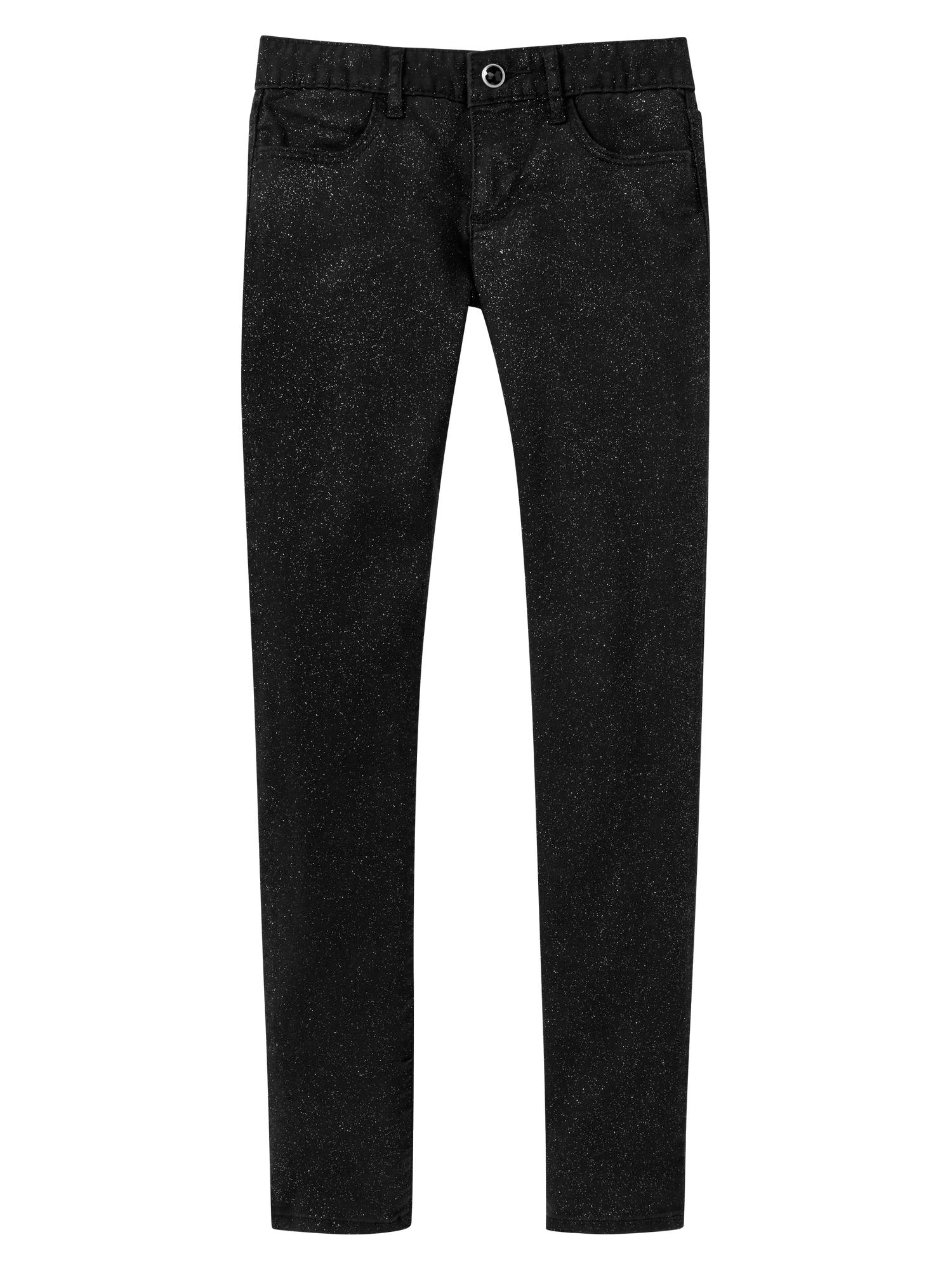 Super skinny sparkle jeans (black wash) Gap