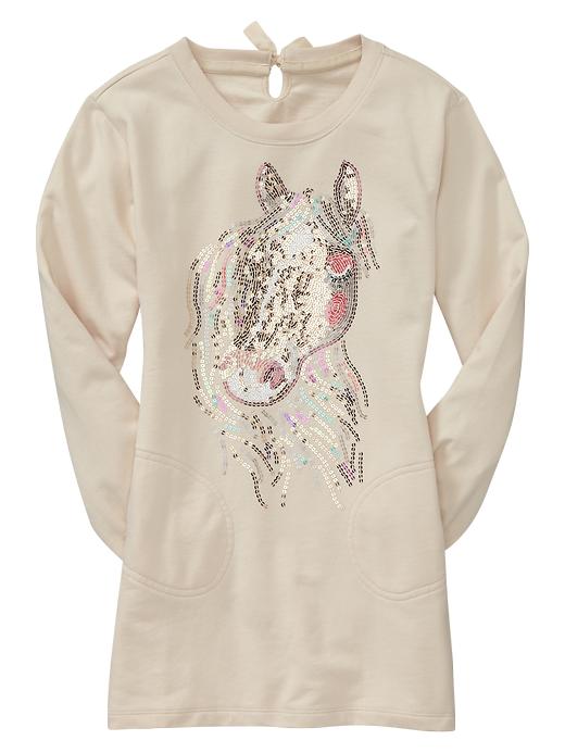 1 of 8 showing, with the color neutral of product Embellished fleece dress