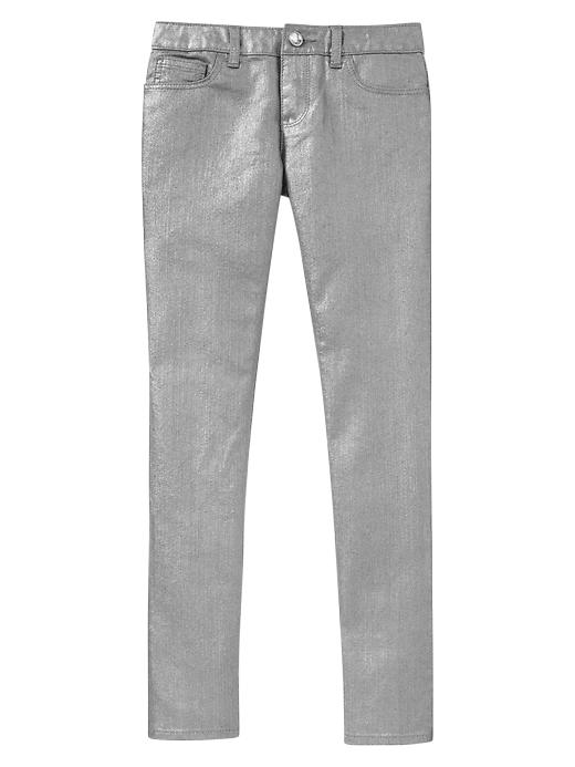 1 of 8 showing, with the color grey denim of product Super skinny sparkle coated jeans (gray wash)