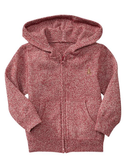 1 of 8 showing, with the color red spice of product Marled-knit hoodie